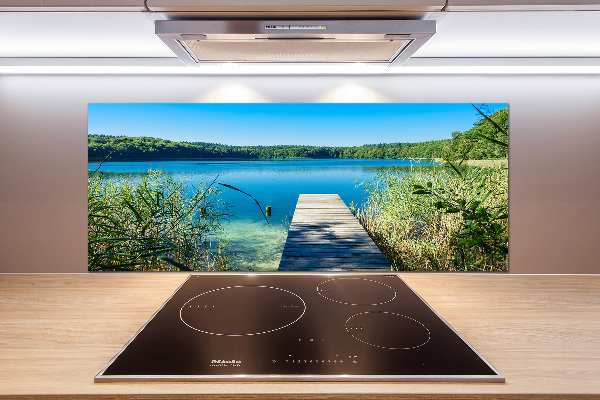 Glass splashback Pier by the lake