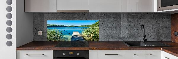 Glass splashback Pier by the lake