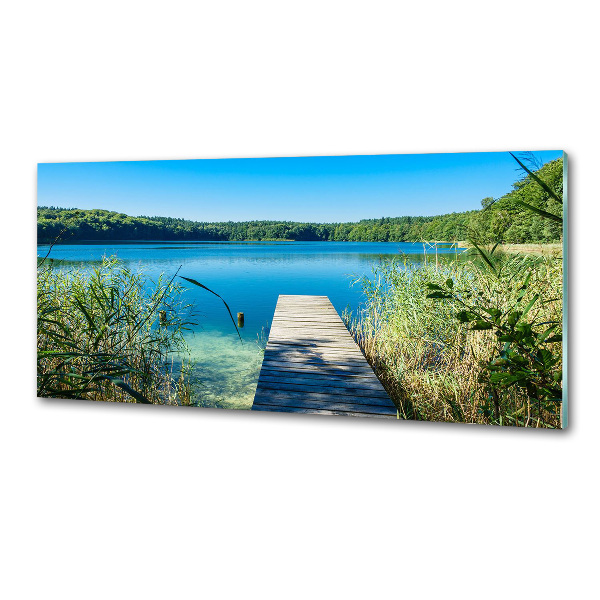 Glass splashback Pier by the lake