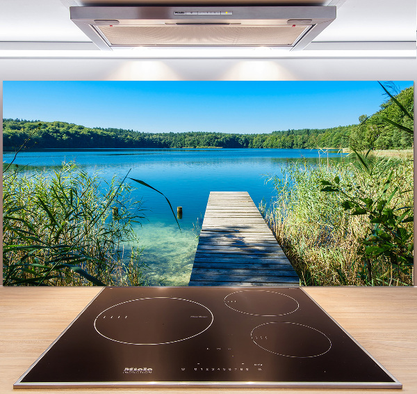 Glass splashback Pier by the lake