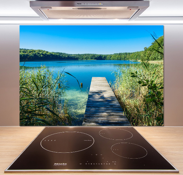 Glass splashback Pier by the lake