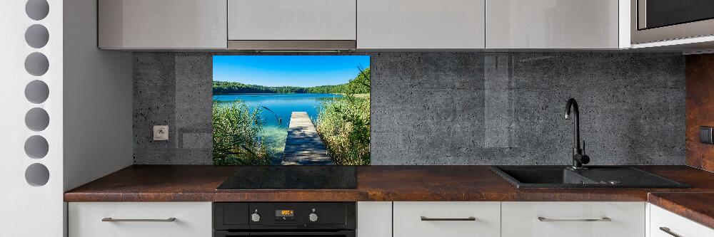 Glass splashback Pier by the lake