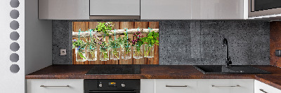 Cooker splashback Herbs in jars