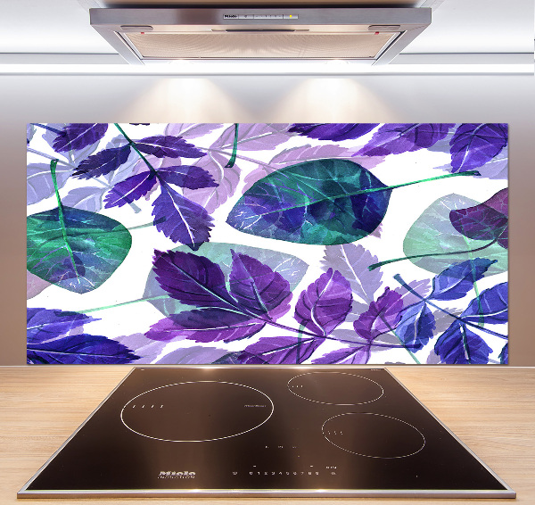 Kitchen wall panels Colorful leaves