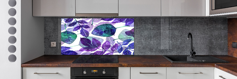 Kitchen wall panels Colorful leaves