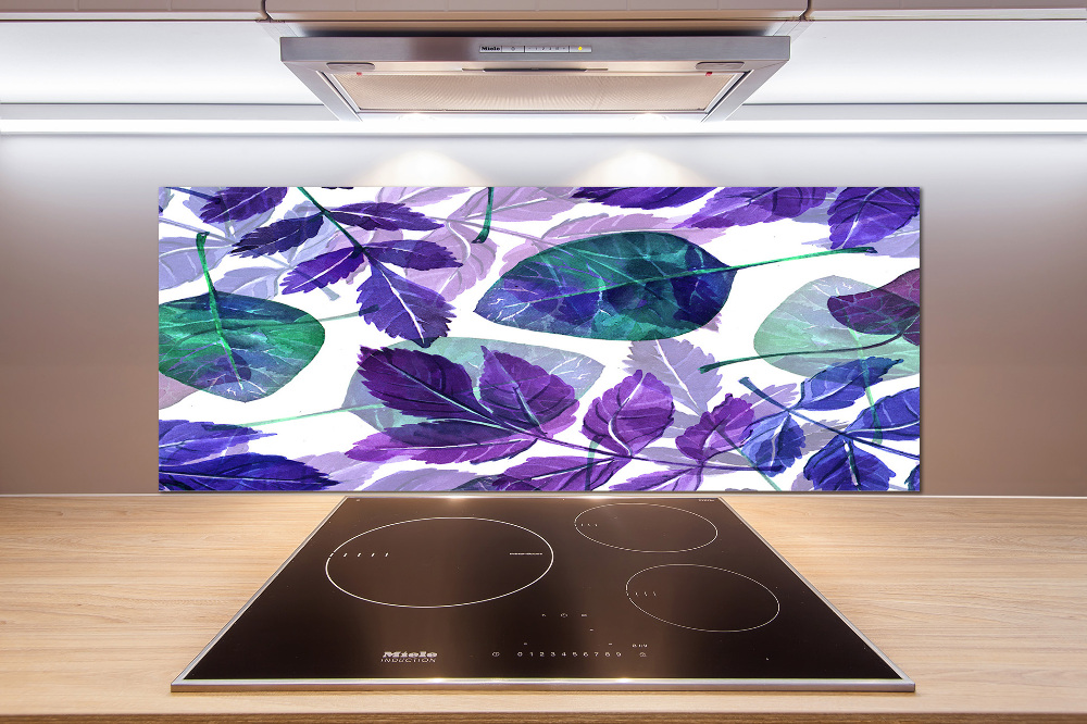 Kitchen wall panels Colorful leaves