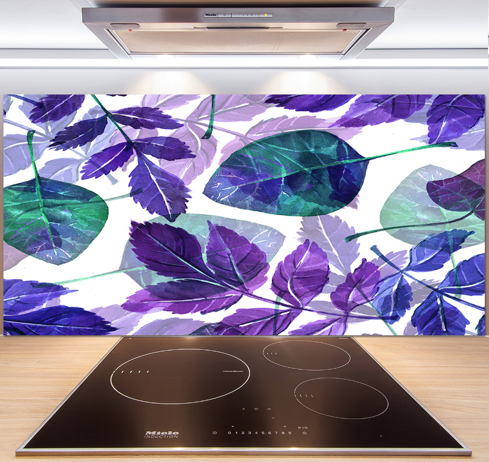 Kitchen wall panels Colorful leaves