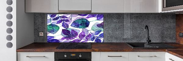 Kitchen wall panels Colorful leaves