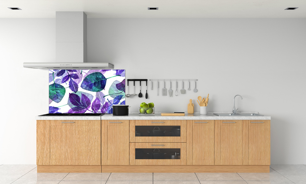 Kitchen wall panels Colorful leaves