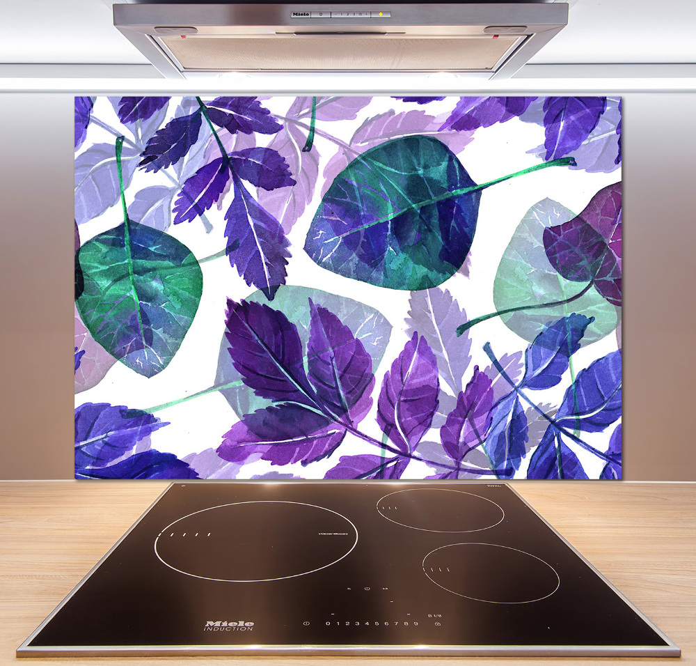 Kitchen wall panels Colorful leaves