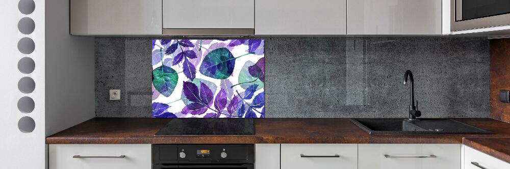 Kitchen wall panels Colorful leaves