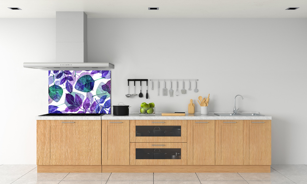 Kitchen wall panels Colorful leaves