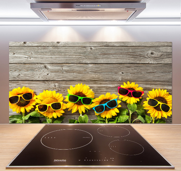 Cooker splashback Sunflowers