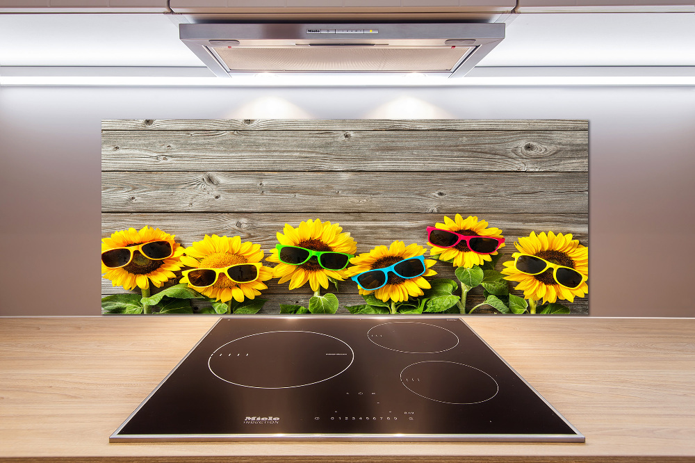 Cooker splashback Sunflowers