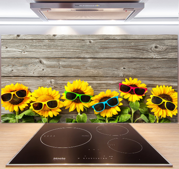 Cooker splashback Sunflowers