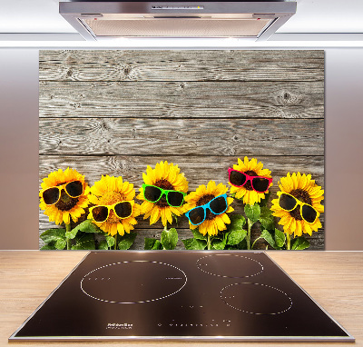 Cooker splashback Sunflowers