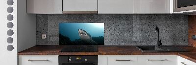 Cooker splashback Large shark