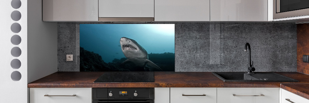 Cooker splashback Large shark