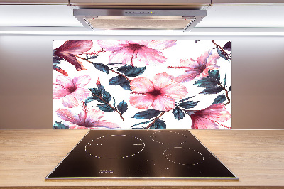 Kitchen splashback Hibiscus flowers