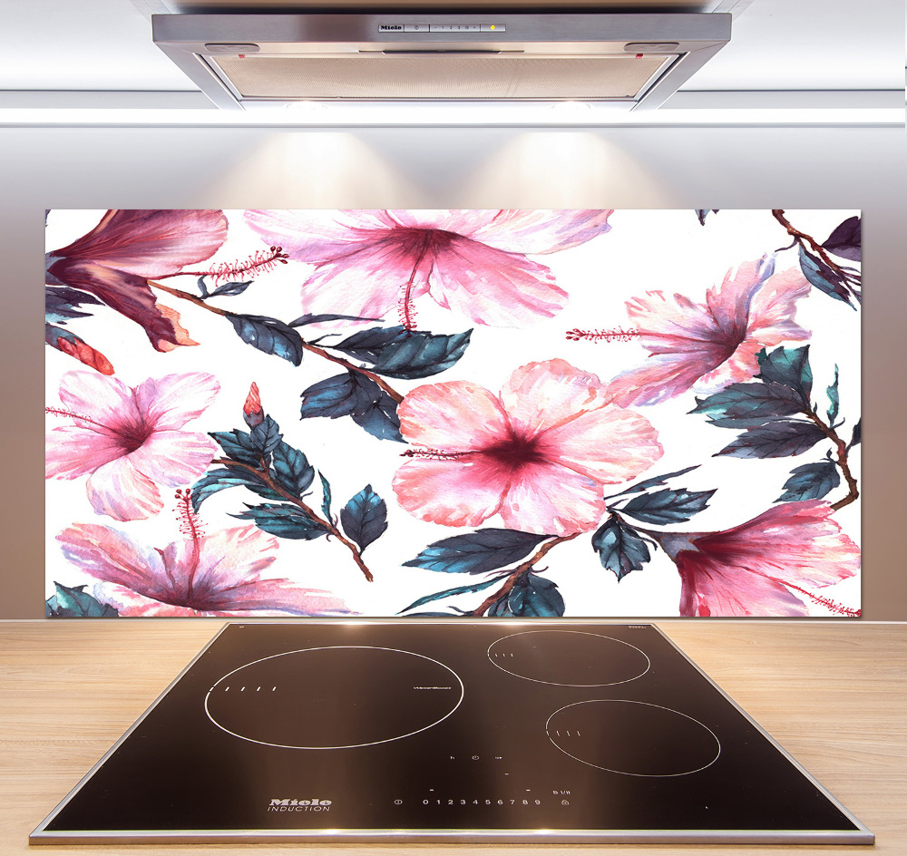 Kitchen splashback Hibiscus flowers