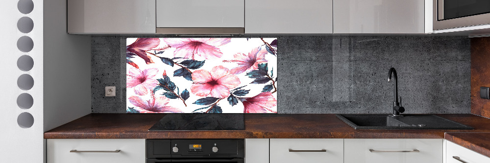 Kitchen splashback Hibiscus flowers