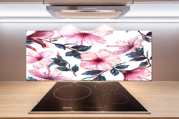 Kitchen splashback Hibiscus flowers