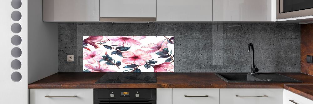 Kitchen splashback Hibiscus flowers