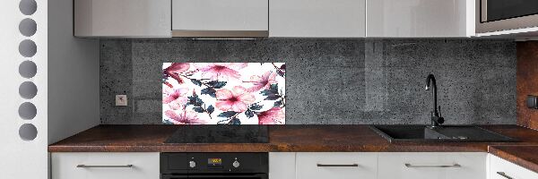 Kitchen splashback Hibiscus flowers