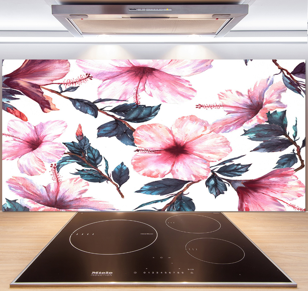 Kitchen splashback Hibiscus flowers