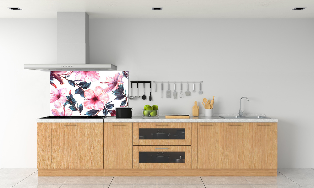 Kitchen splashback Hibiscus flowers