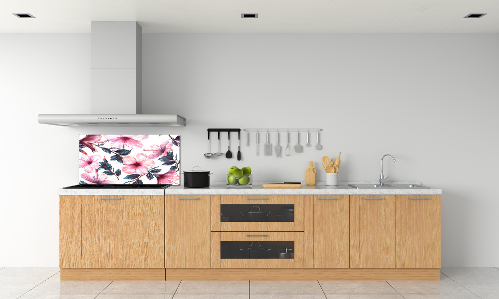 Kitchen splashback Hibiscus flowers