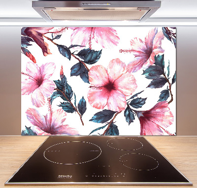 Kitchen splashback Hibiscus flowers