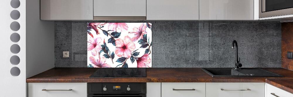 Kitchen splashback Hibiscus flowers