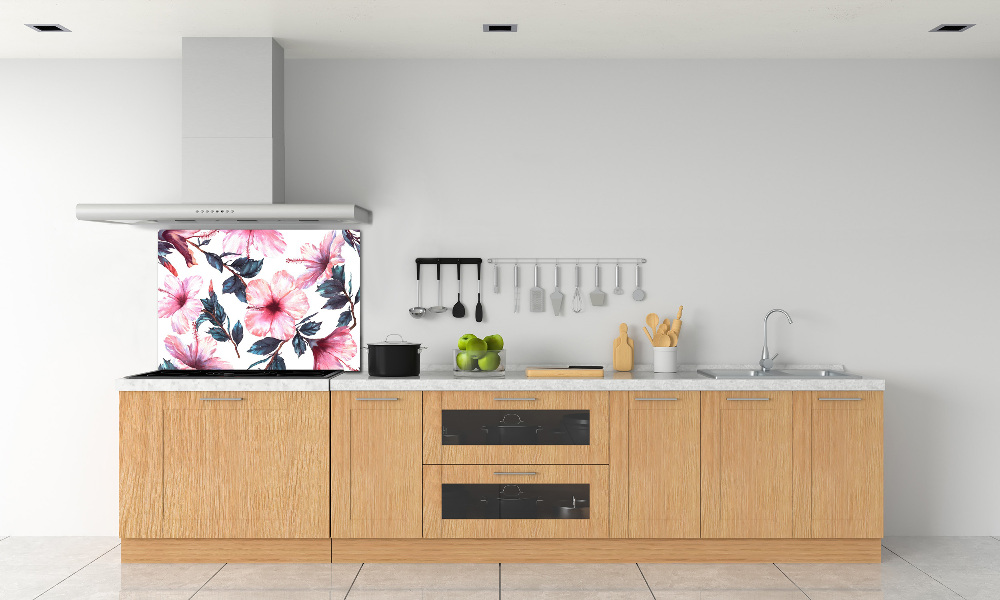 Kitchen splashback Hibiscus flowers