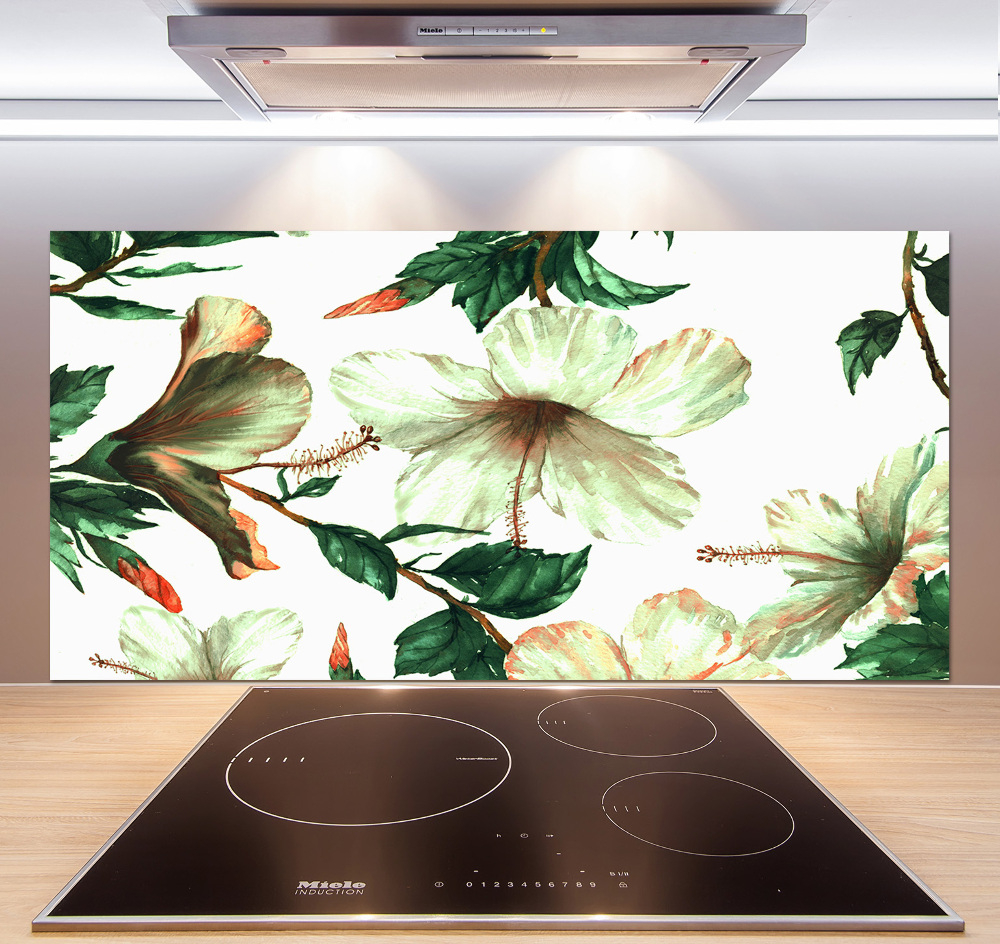 Kitchen splashback Hibiscus flowers