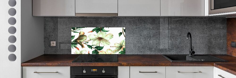 Kitchen splashback Hibiscus flowers