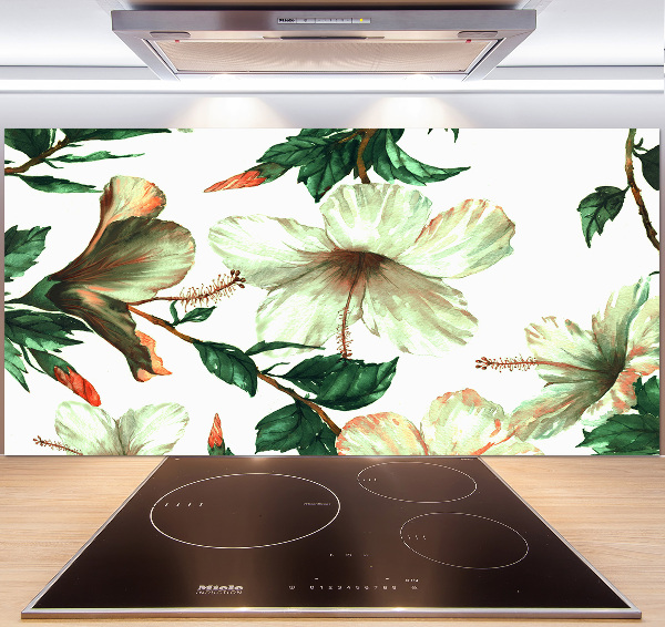 Kitchen splashback Hibiscus flowers