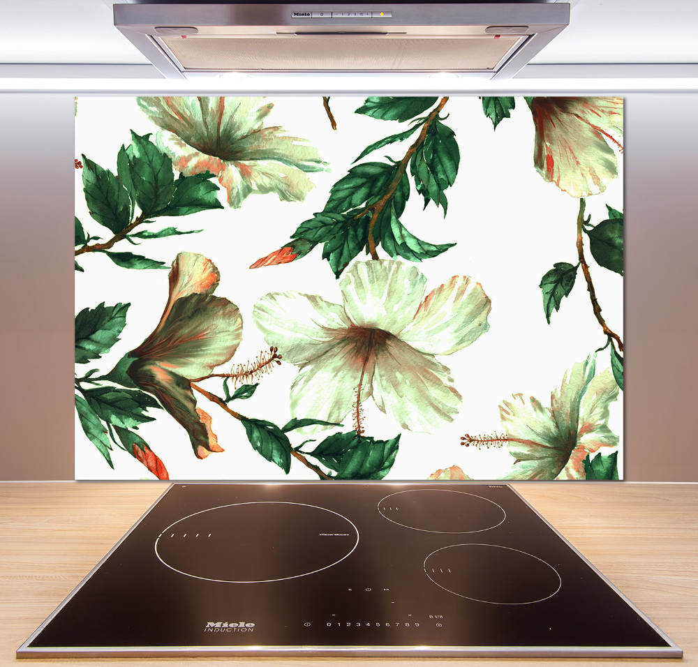 Kitchen splashback Hibiscus flowers