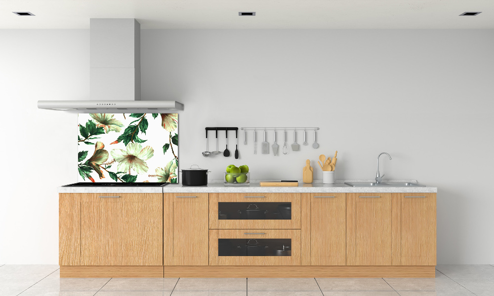 Kitchen splashback Hibiscus flowers