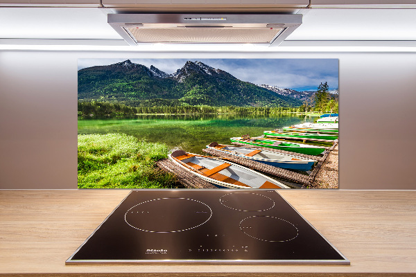 Cooker splashback Boats on the lake