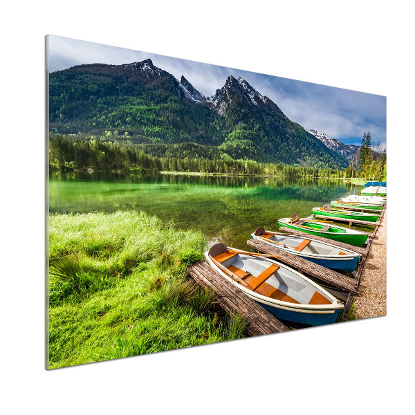 Cooker splashback Boats on the lake