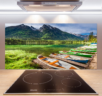 Cooker splashback Boats on the lake