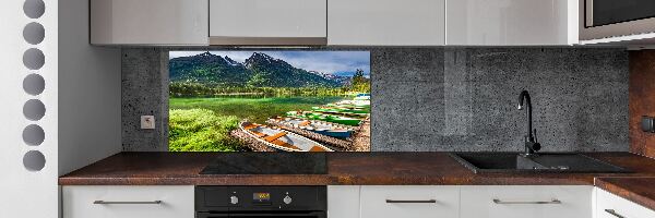 Cooker splashback Boats on the lake