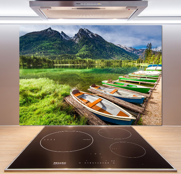 Cooker splashback Boats on the lake