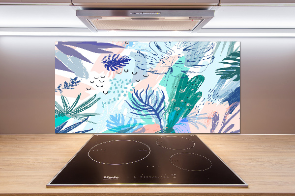 Kitchen splashback Tropical leaves