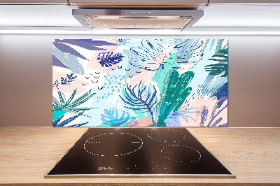 Kitchen splashback Tropical leaves