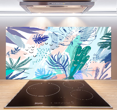 Kitchen splashback Tropical leaves