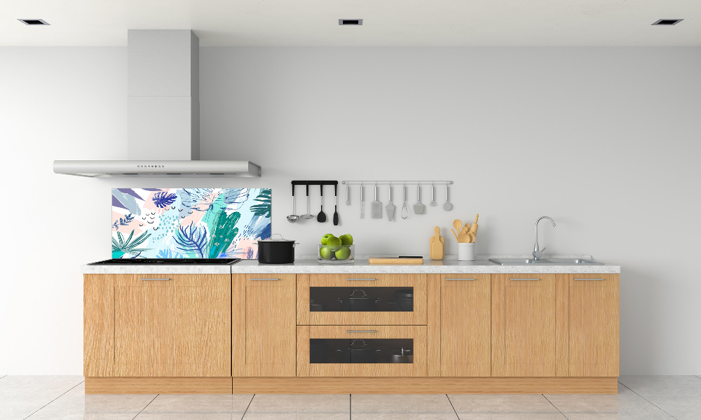 Kitchen splashback Tropical leaves