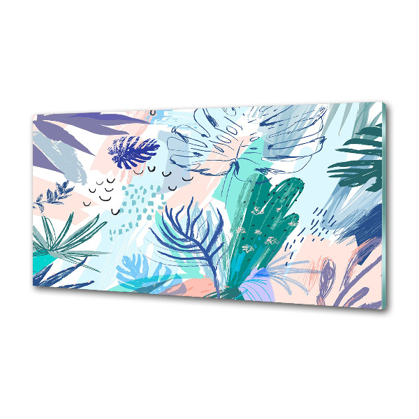 Kitchen splashback Tropical leaves