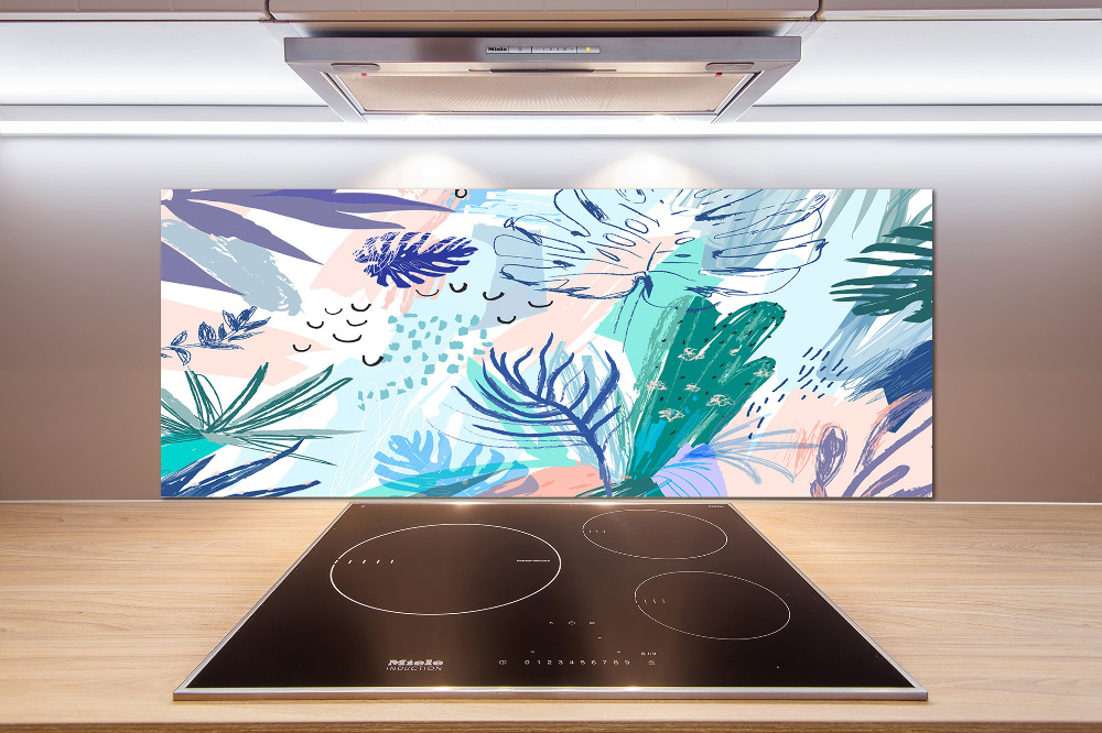 Kitchen splashback Tropical leaves